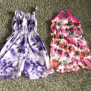 2 girls size 5t rompers